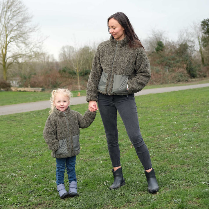 >Jan & Jul Kids Reversible Fleece Jacket - Dark Sage Green