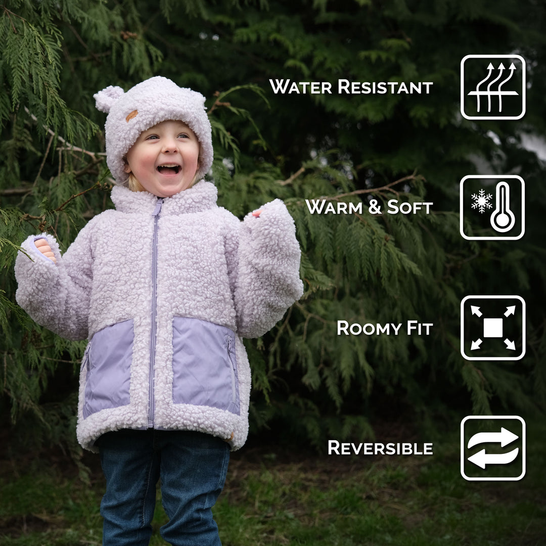 >Jan & Jul Kids Reversible Fleece Jacket - Dark Sage Green