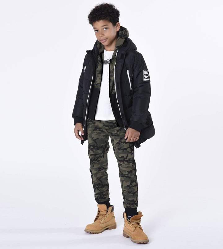 Timberland Kids Boys Long Puffer Jacket in Black