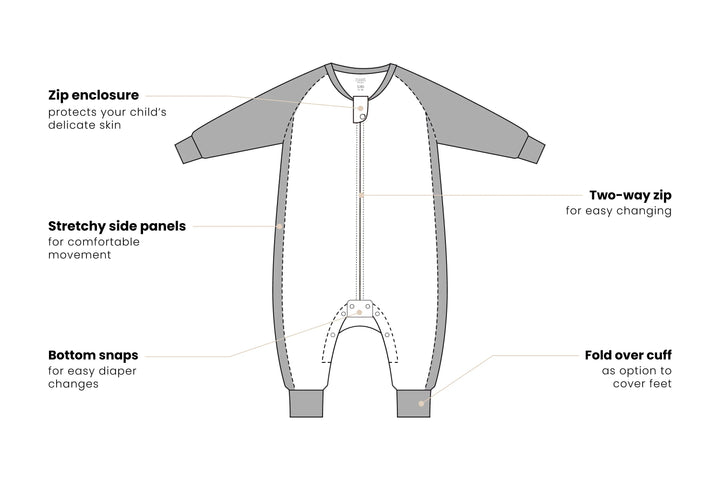 Nest Designs Kids 2.5 TOG Raglan Long Sleeve Footed Sleep Suit (Bamboo) - Meerkats Away!