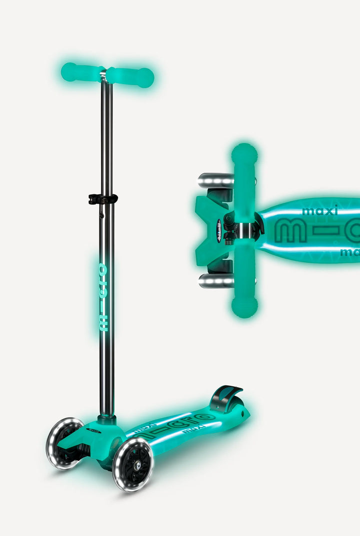 Micro Kids Maxi Glow Plus LED Scooter - Jelly Green [Ages 5-12]