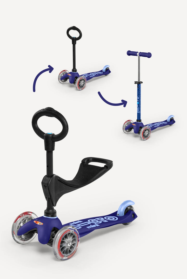 Micro Kids Mini 3in1 Deluxe Scooter - Blue [Ages 1-5]