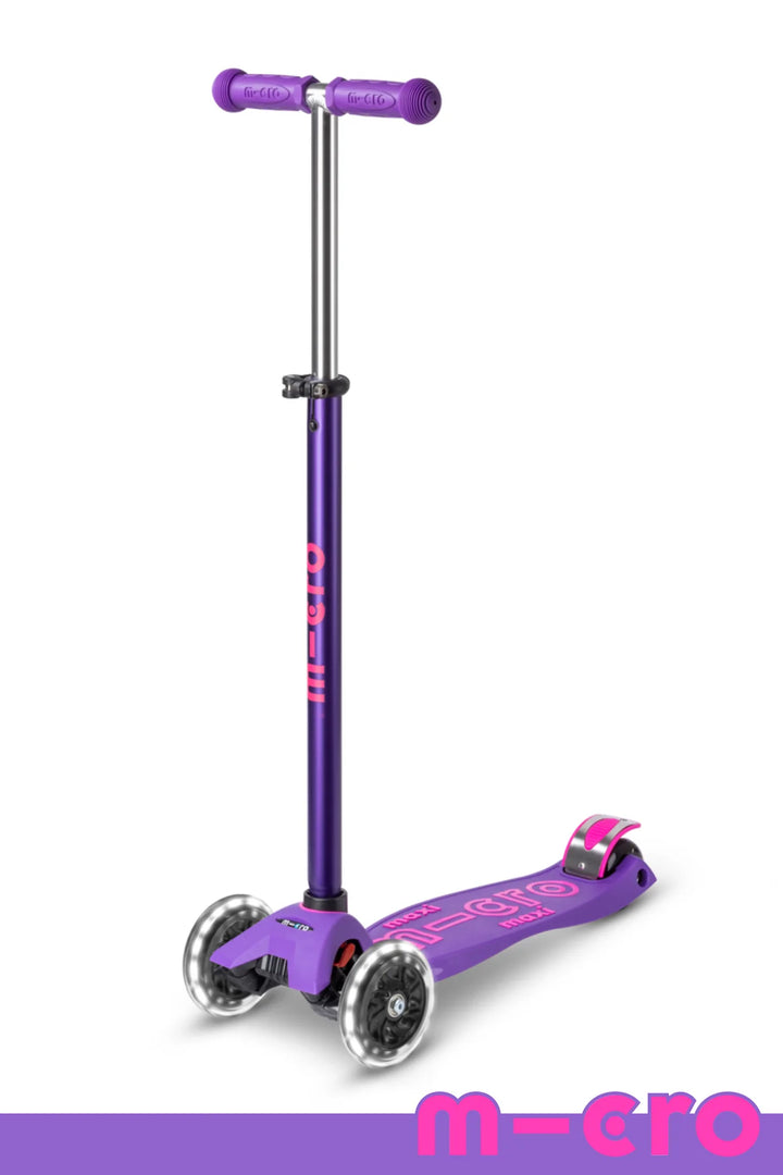 Micro Kids Maxi Deluxe LED Scooter - Purple [Age 5-12]