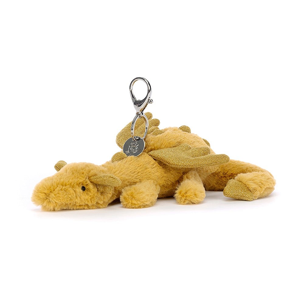 Jellycat Golden Dragon Bag Charm H5" X W9"