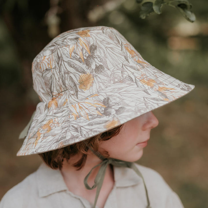 Bedhead Kids UPF50+ EXPLORER Reversible Classic Bucket Sun Hat - Mallee / Moss