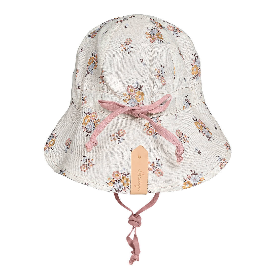 Bedhead Kids UPF50+ LOUNGER Reversible Flap Sun Hat - Provence / Rosa