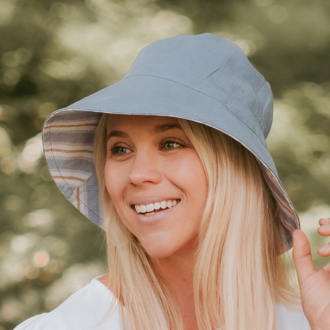 Bedhead Ladies UPF50+ VACATIONER Reversible Sun Hat - Spencer / Steele