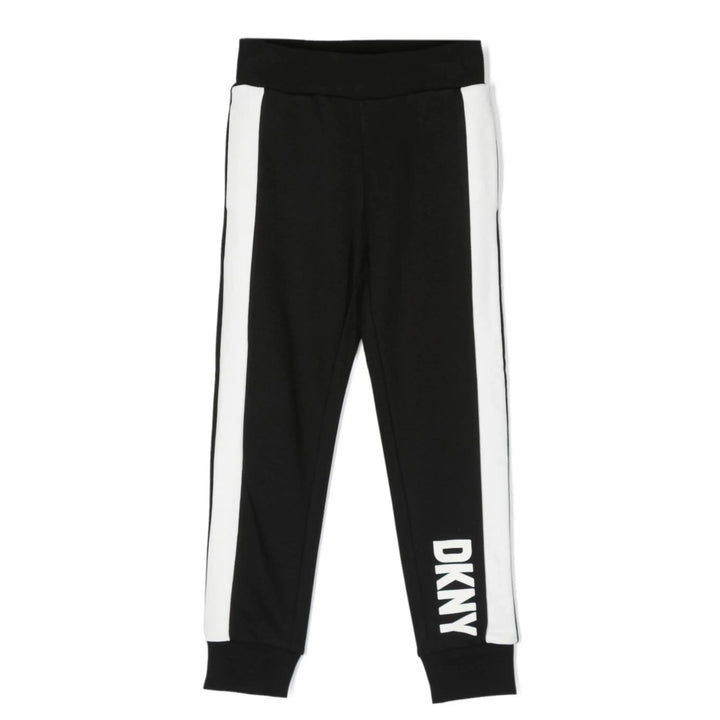 DKNY Kids Logo-Print Track Joggers Pants in Jet Black