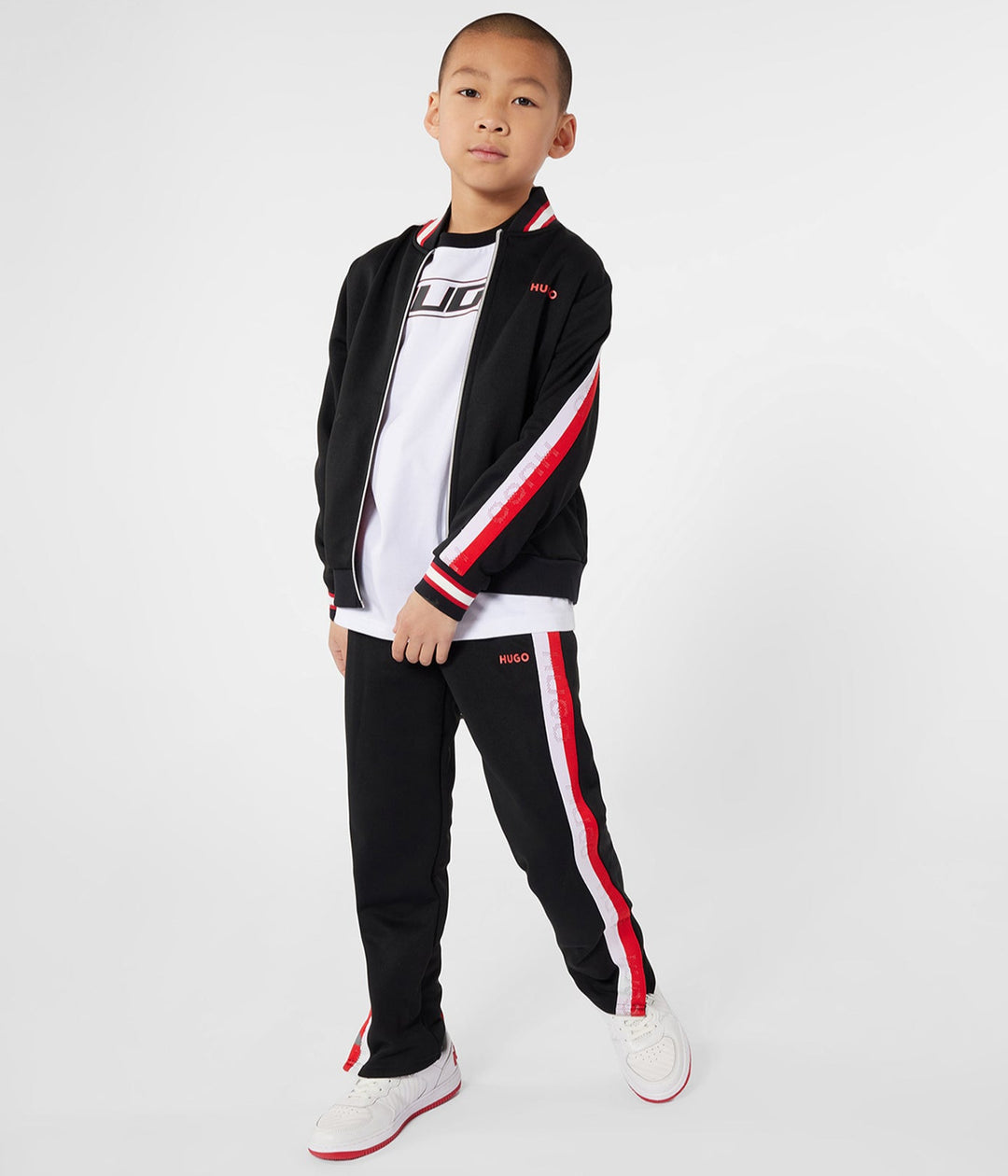 Hugo Kids Boys Black Zip-Up Track Top