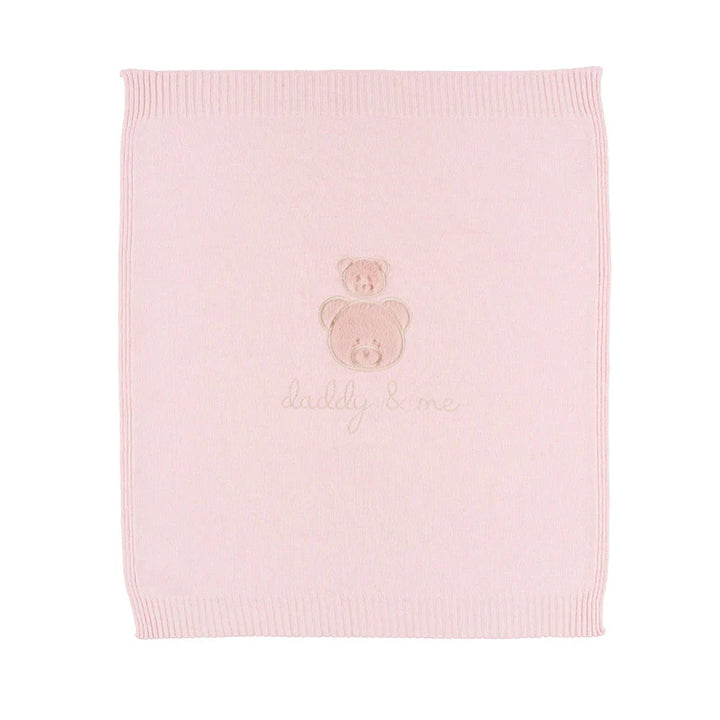 Nanan Blanket Solid Tint With Bear Embroidery - Rose Pink