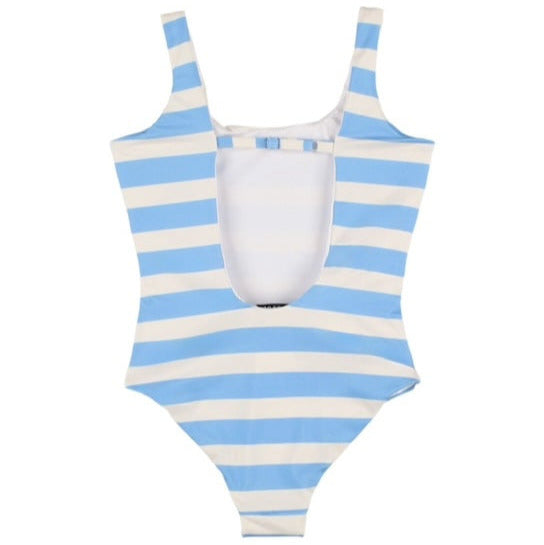 Philosophy Di Lorenzo Serafade Girl Striped Poly Blend One Piece Swimsuit - 8Y