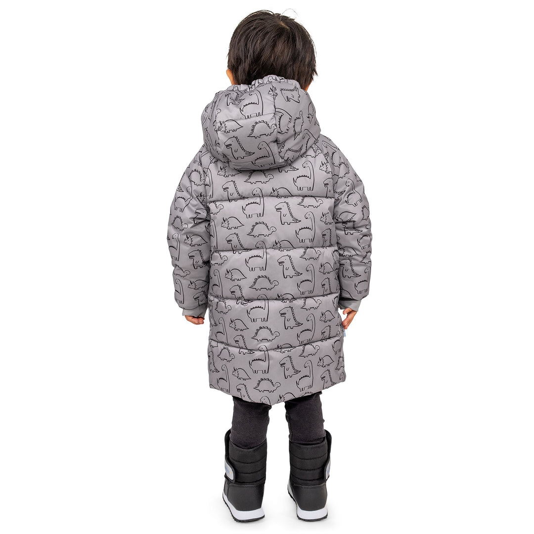 >Jan & Jul Kids Toasty-Dry Puffy Coat - Glacier Dino