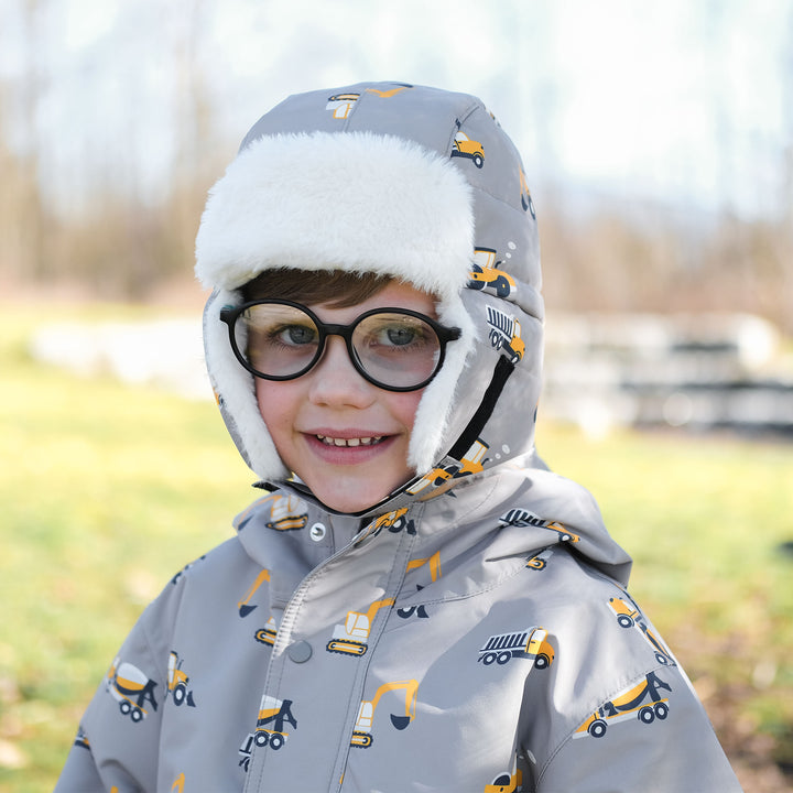 >Jan & Jul Kids Toasty-Dry Trapper Hat - Grey Construction