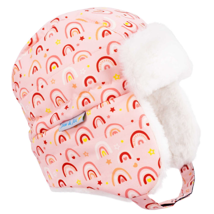 >Jan & Jul Kids Toasty-Dry Trapper Hat - Pink Rainbow