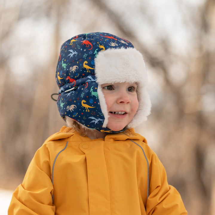 >Jan & Jul Kids Toasty-Dry Trapper Hat - Space Dinos