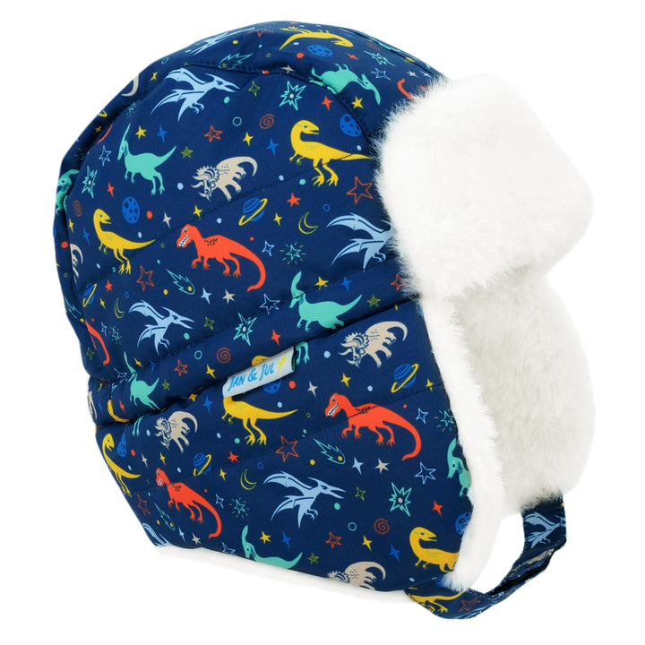 >Jan & Jul Kids Toasty-Dry Trapper Hat - Space Dinos