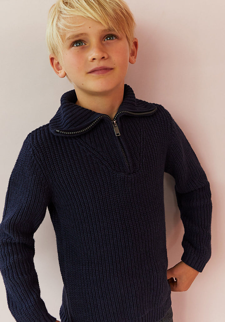 IKKS BOYS’ Zip-Nect Jumper  in Black