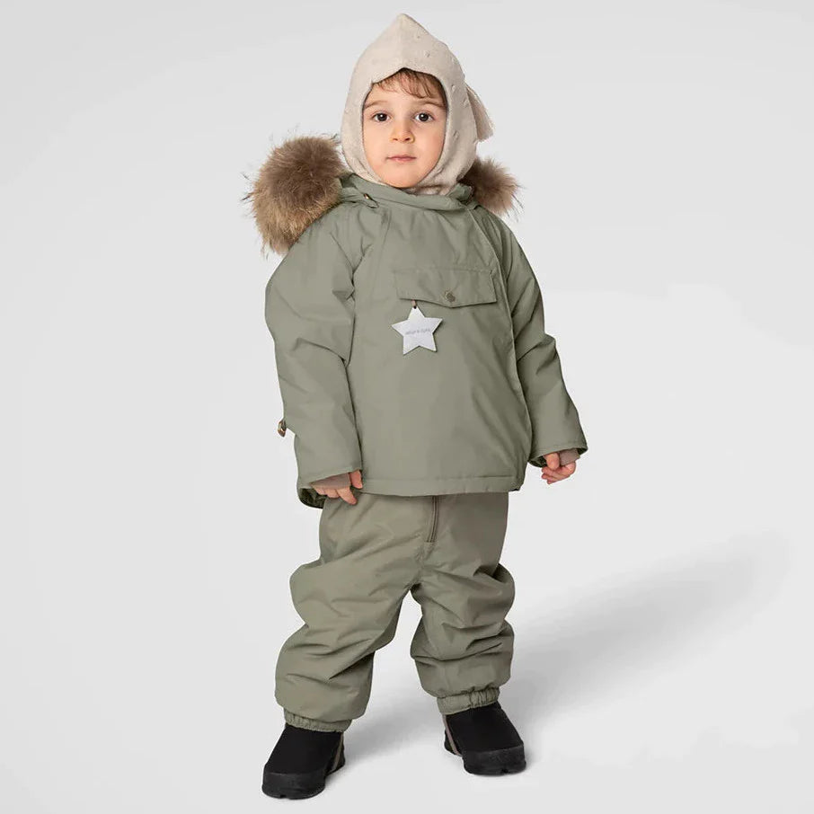 MINI A TURE Kids WANG Winter Jacket w/ Faux Fur Hat - Vert