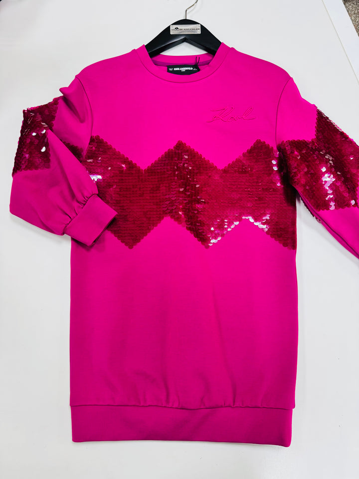 Karl Lagerfeld Kids Girls Fuchsia Sweatshirt - 8Y
