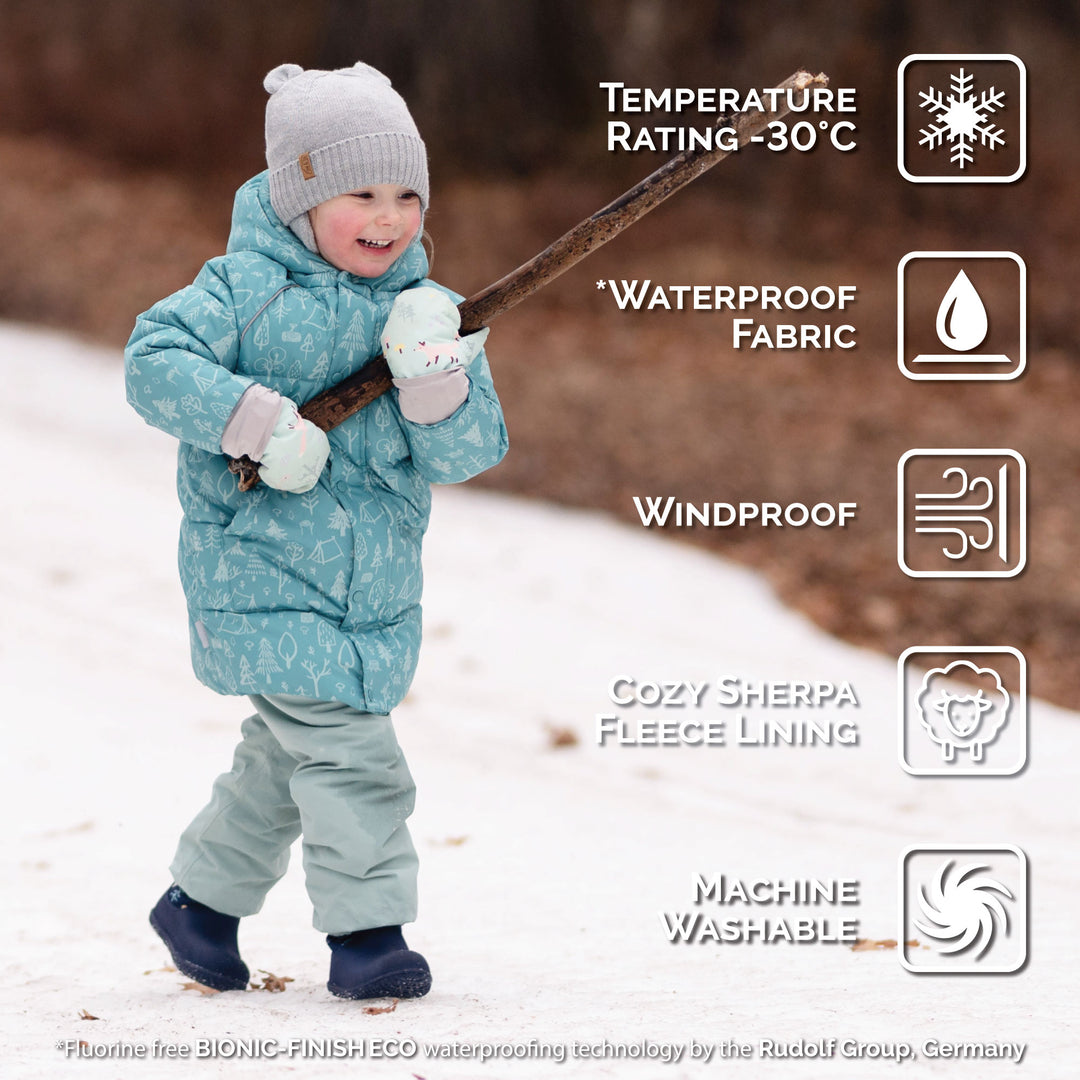 >Jan & Jul Kids Waterproof Winter Coat - Green Grove