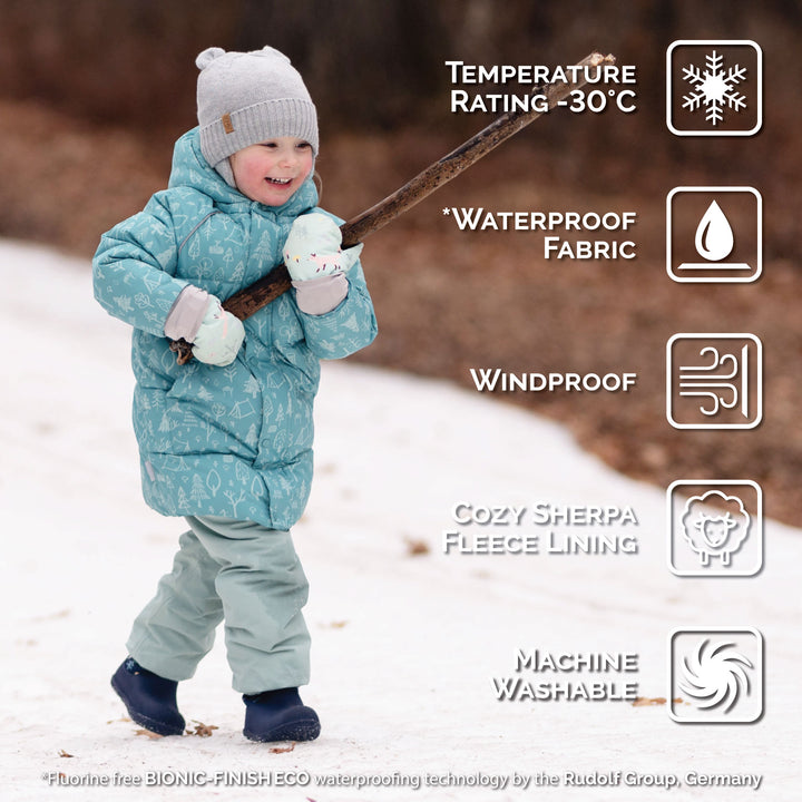 >Jan & Jul Kids Waterproof Winter Coat - Green Grove