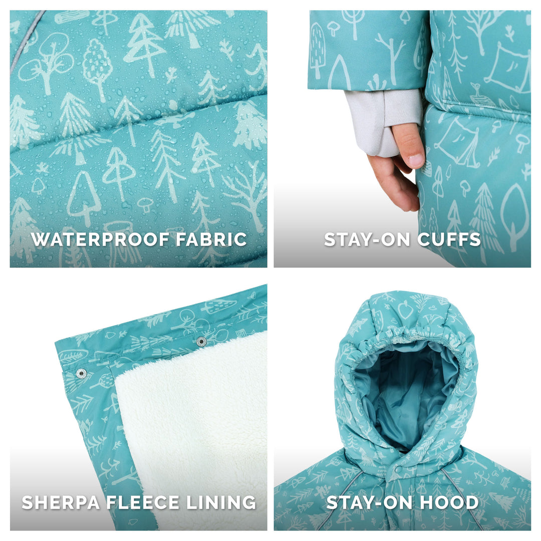 >Jan & Jul Kids Waterproof Winter Coat - Green Grove