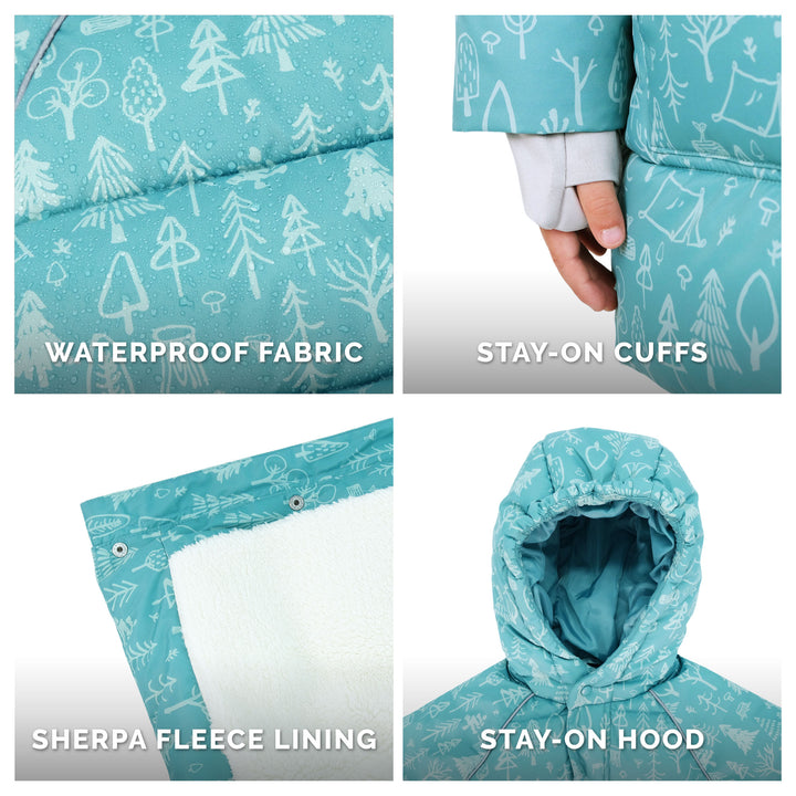 >Jan & Jul Kids Waterproof Winter Coat - Green Grove