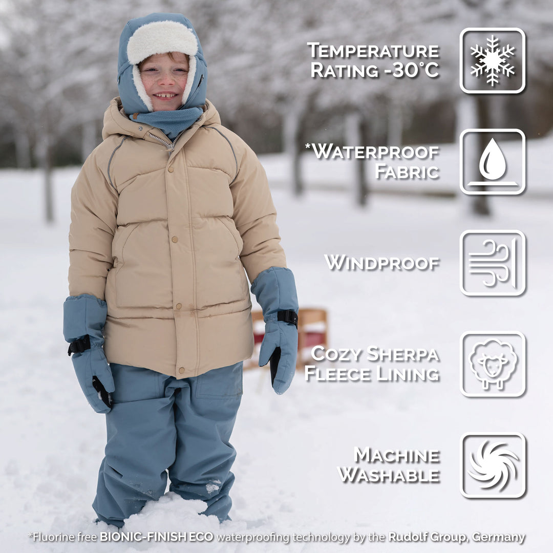 >Jan & Jul Kids Waterproof Winter Coat - Oat