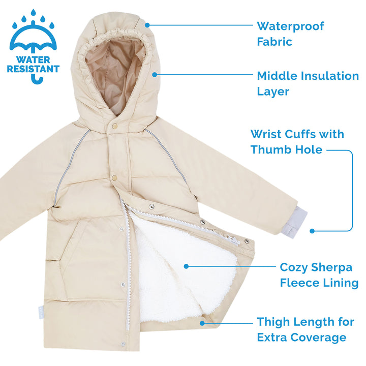>Jan & Jul Kids Waterproof Winter Coat - Oat