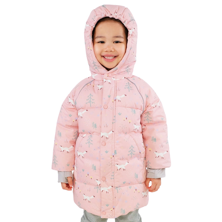 >Jan & Jul Kids Waterproof Winter Coat - Pink Forest