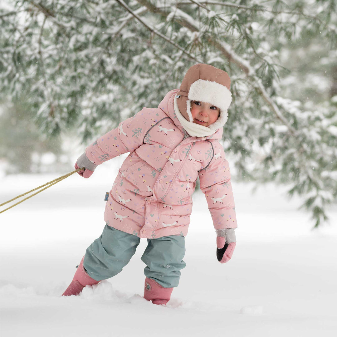 >Jan & Jul Kids Waterproof Winter Coat - Pink Forest