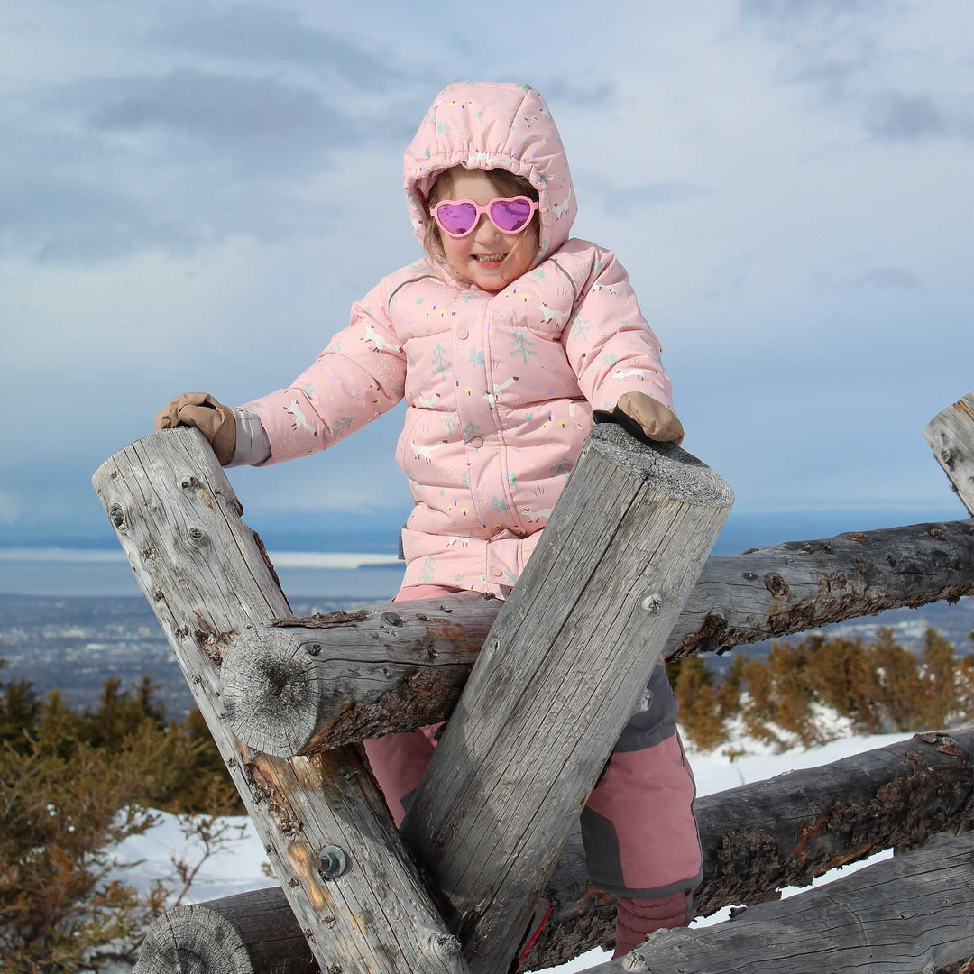 >Jan & Jul Kids Waterproof Winter Coat - Pink Forest