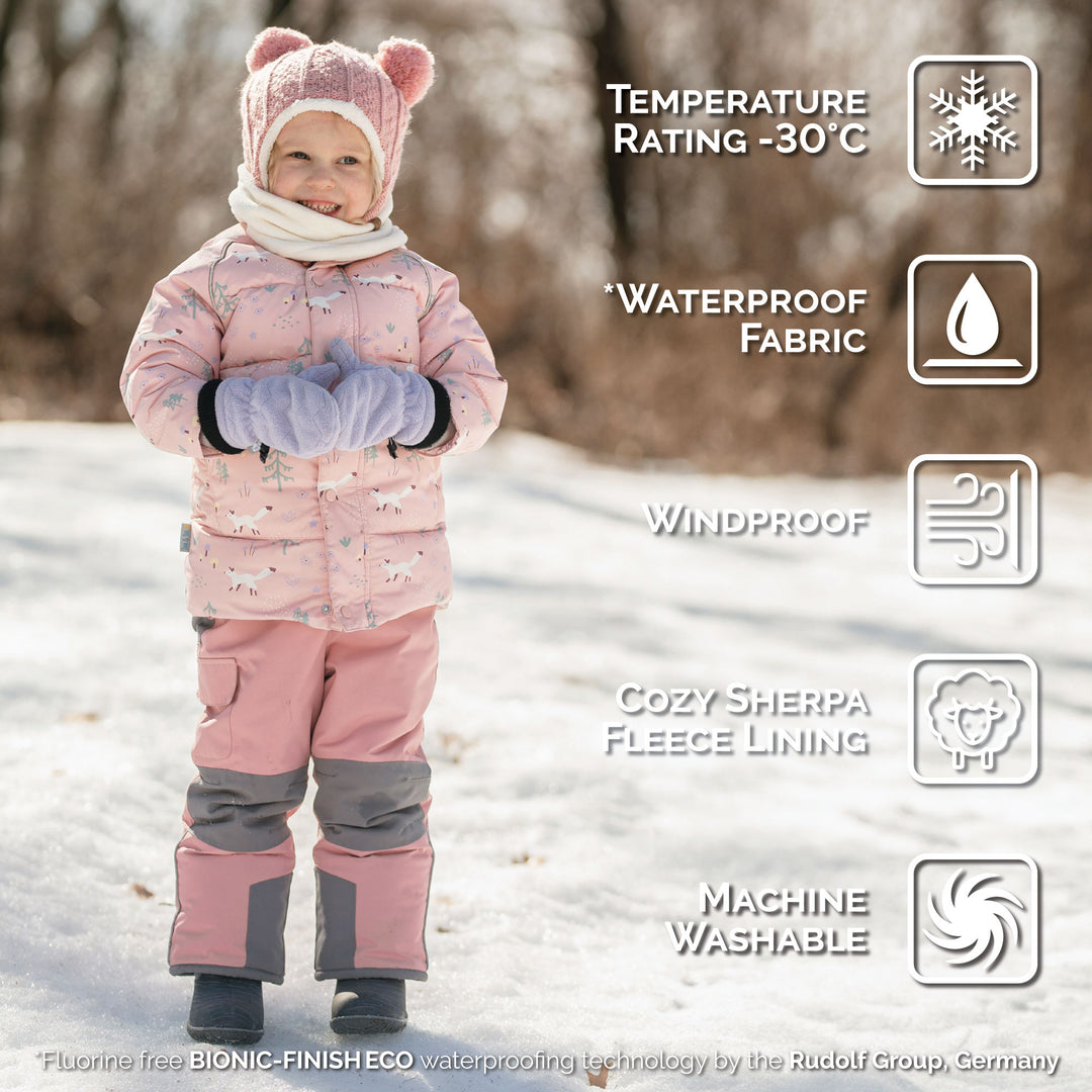 >Jan & Jul Kids Waterproof Winter Coat - Pink Forest