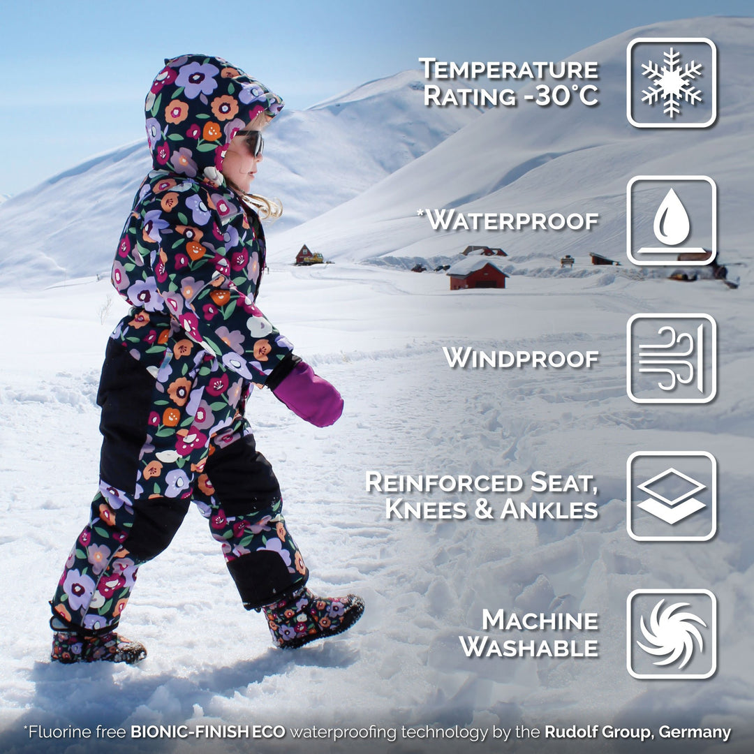 >Jan & Jul Kids Waterproof Snowsuit - Winter Flowers