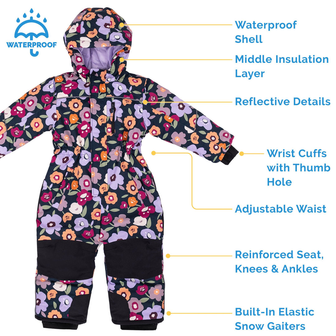 >Jan & Jul Kids Waterproof Snowsuit - Winter Flowers