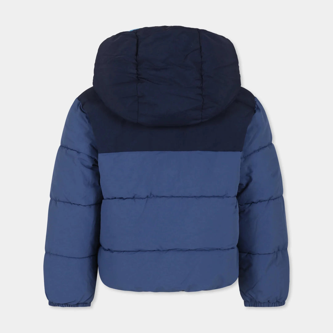 Timberland Kids Water-Repellent Blue Hooded Puffer Jacket