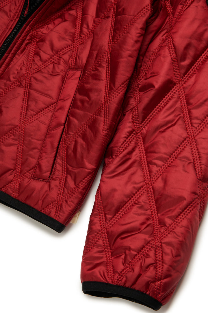 Diesel Kids Hooded Quilted Jacket - Red - 8Y