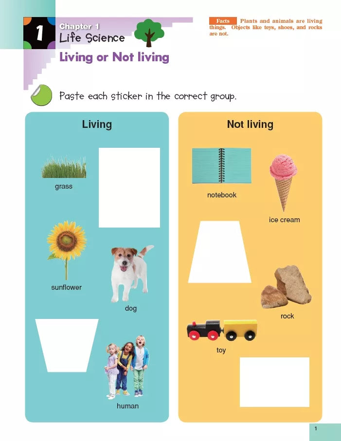 >KUMON Grade  PreK-1 Science Sticker Activity Book Age 4-6