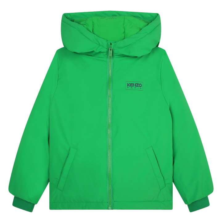 Kenzo Kids Water-Repellent Hooded Puffer Jacket - Lime - 6Y