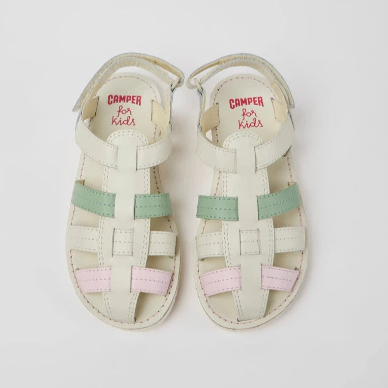 Camper Kids Girl MIKO Hook-Loop Closing Leather Sandals – Mom Loves Me Children Boutique
