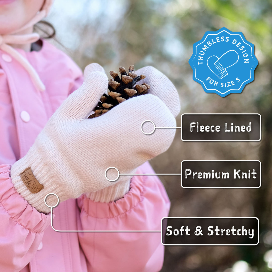 >Jan & Jul Kids Cozy Knit Mittens - Wheat Field