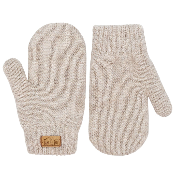 >Jan & Jul Kids Cozy Knit Mittens - Wheat Field