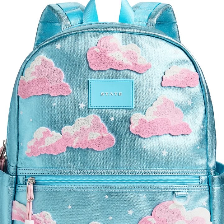 State Bags Kane Kids Double Pocket Backpack - Metallic | Clouds