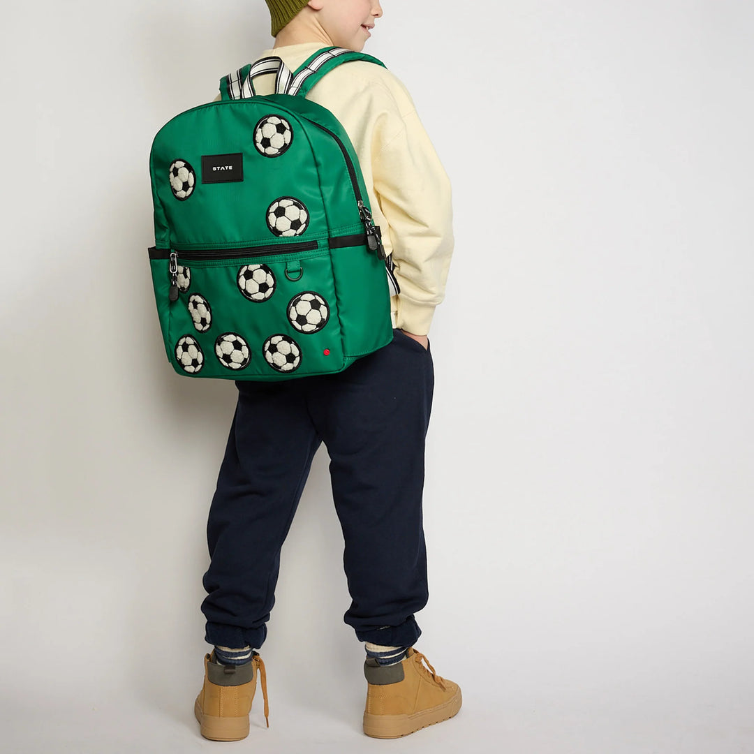 >State Bags Kane Kids Backpack in Fuzzy Soccer Balls