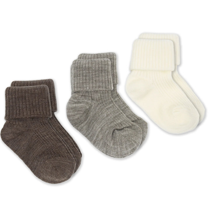 >Woolino Baby and Toddler Wool Socks - Brown-Gray