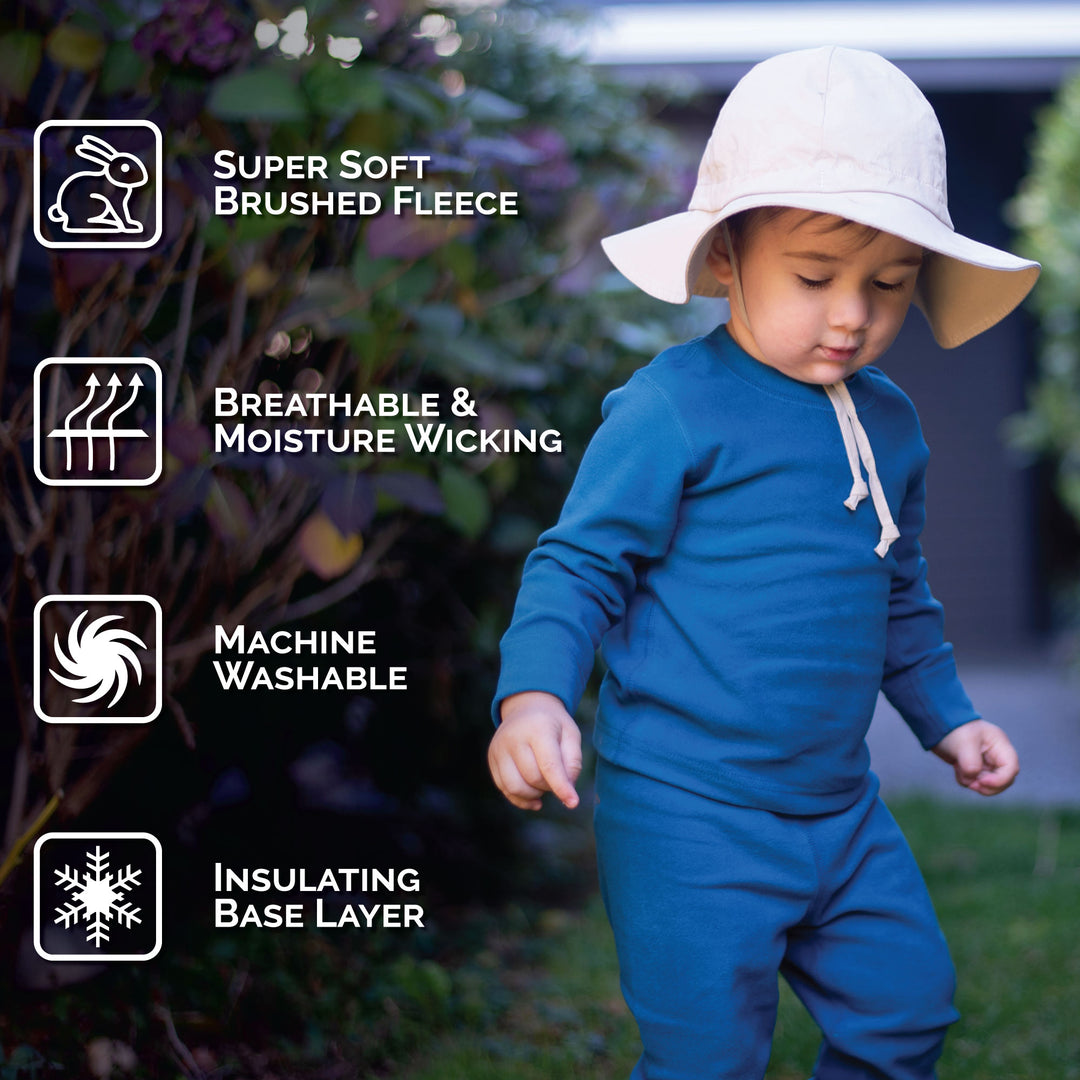 >Jan & Jul Kids Base Layer Tops - Deep Blue