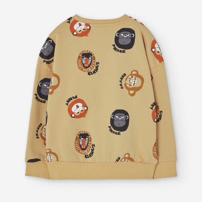 Losan Kids HAPPY FOREST Gorilla Sweatshirt in Mustard