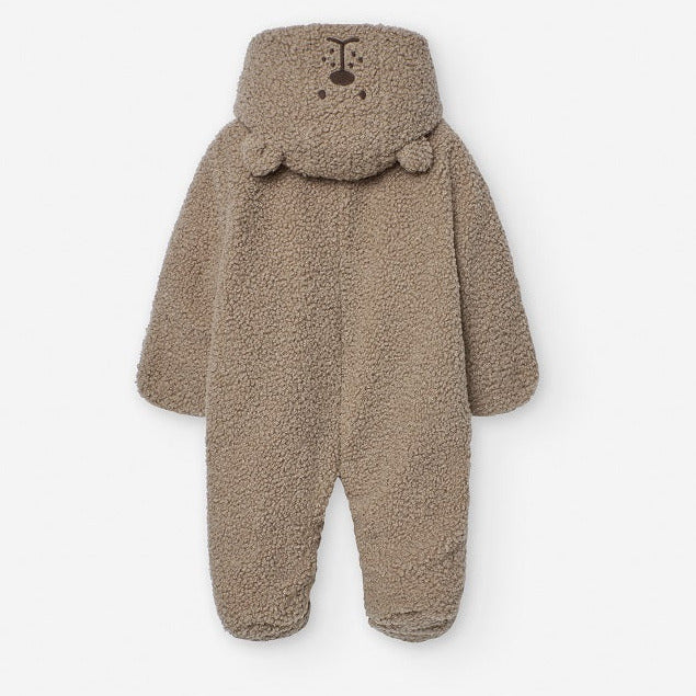 Losan Kids Baby Unisex Bear-Critter Sherpa Jumpsuit - Newborn