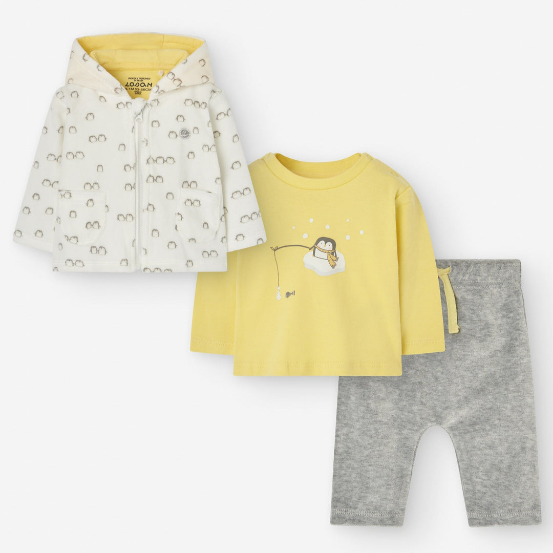 Losan Baby PENGUIN 3-Piece Set - Light Yellow - Newborn