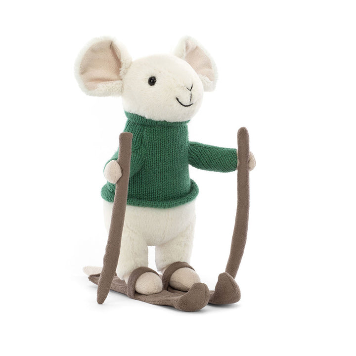 Jellycat Merry Mouse Skiing 7.5in x 3.1in x 5.9in